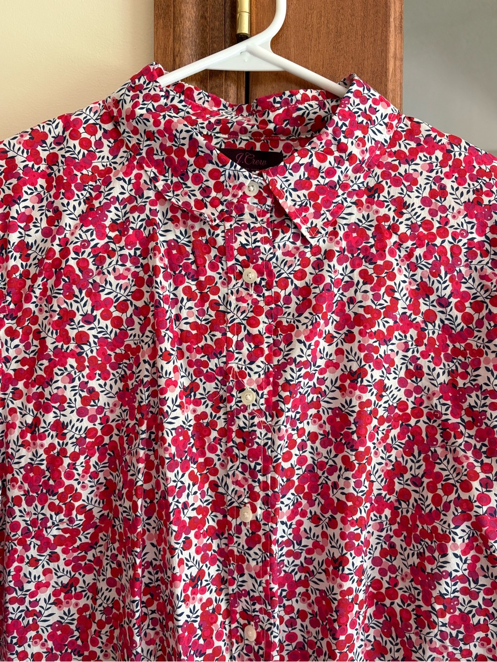 J.Crew Liberty Wiltshire Floral Print Poplin Perfect Button Down Shirt size 16 - Picture 4 of 6